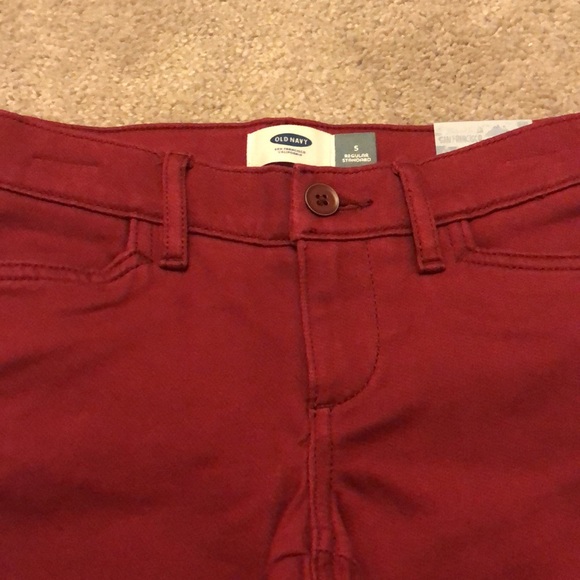 🌟3/$15🌟 NWT Girls Skinny Burgundy Pants Sz 5 - Picture 2 of 4